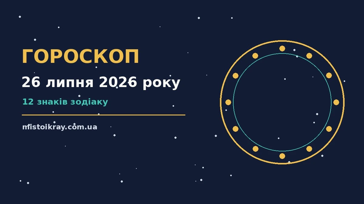 Гороскоп на 26 липня 2026 року: ритм дня для 12 знаків про події, зустрічі та вибір