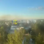 Пожежа на Луганській ТЕС у місті Щастя після удару безпілотників (фото з Telegram-каналу Astra)