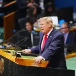 Трибуна Генеральної Асамблеї ООН під час виступу президента США Дональда Трампа