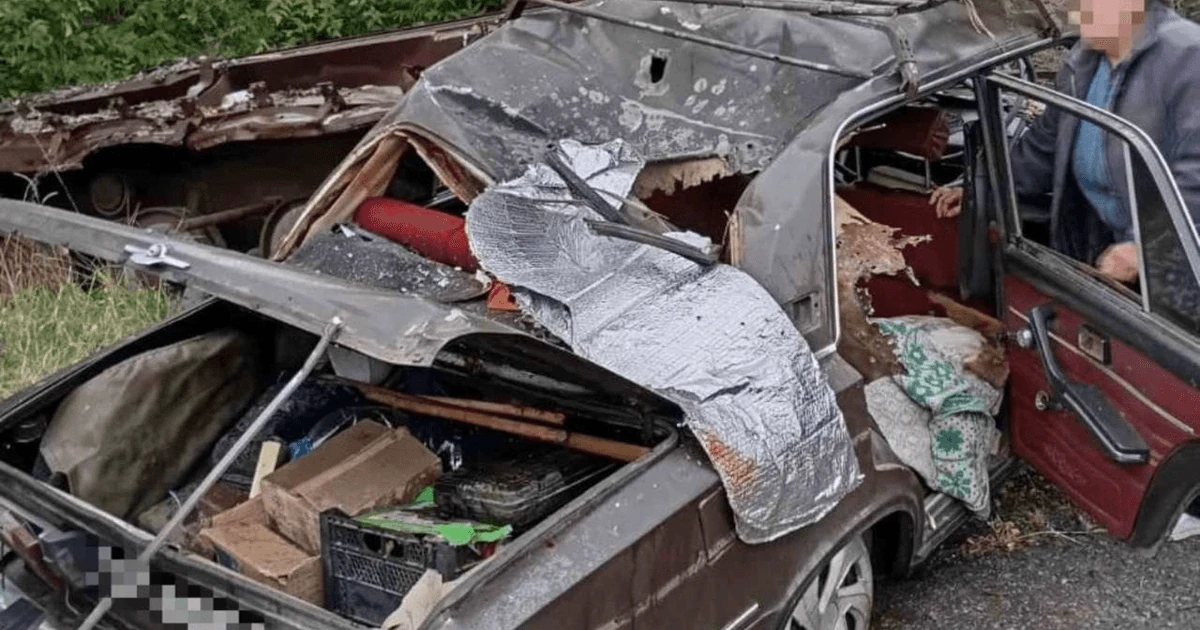 Наслідки атаки FPV-дрона на цивільний автомобіль у Харківській області 27 вересня 2026 року